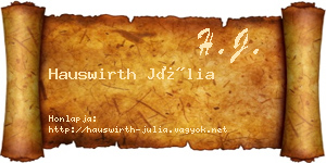 Hauswirth Júlia névjegykártya